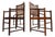 Set of Four Armchairs in Rosewood & Caning, Unknown, 1960s For Sale