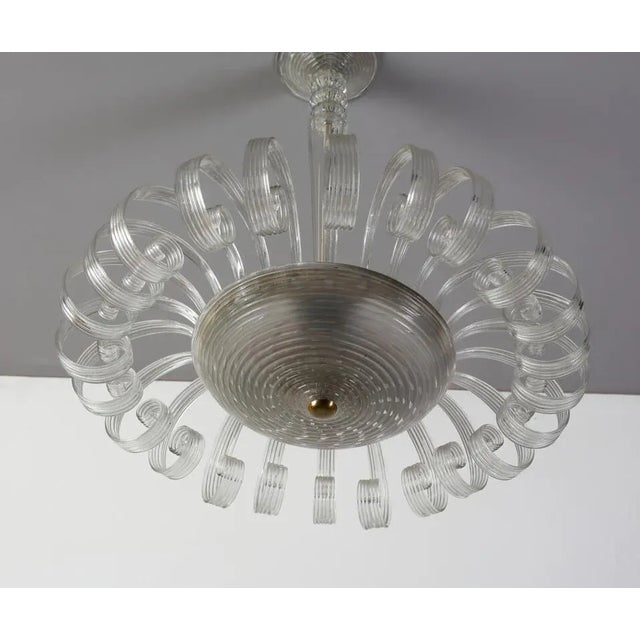 Metal Murano Glass Pendant Lamp from Barovier & Toso, 1950s For Sale - Image 7 of 7