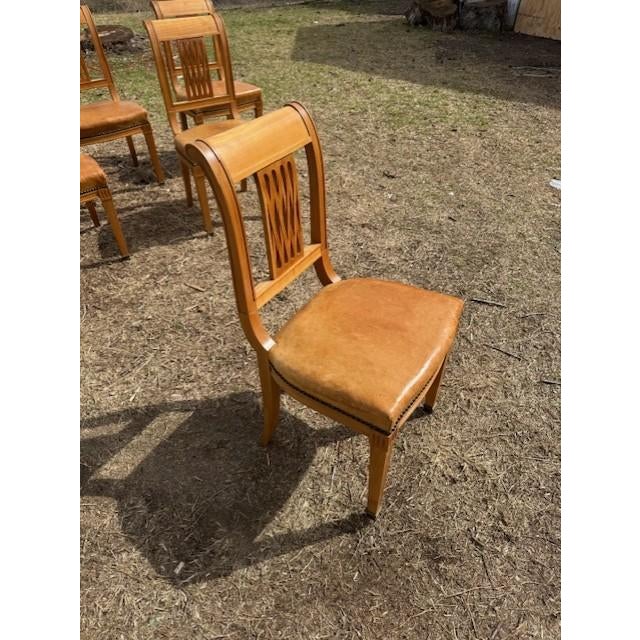 Fine 19th Century Neoclassical Style Leather Dining Chairs - Set of 6 For Sale - Image 13 of 16