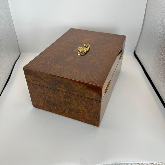 Brown Late Biedermeier Box in Walnut and Walnut Burl, Austria, 1850s For Sale - Image 8 of 18