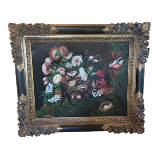 Stunning Tropical Framed Monkey Painting For Sale
