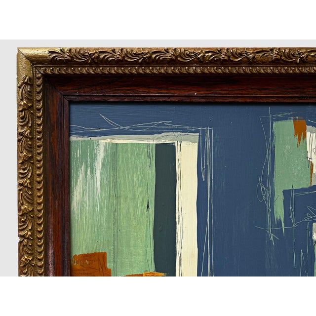 “River Moss" Abstract Art in Antique Frame, Transitional Living Room Art by JTS For Sale - Image 4 of 10