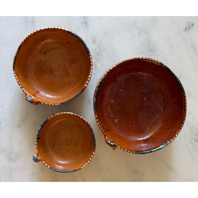 Set of 3 Vintage Mexican Terra Cotta Nesting Bowls For Sale In Austin - Image 6 of 10