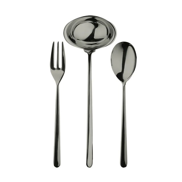 Contemporary Mepra Linea 3-Piece Serving Set, Oro Black For Sale - Image 3 of 3