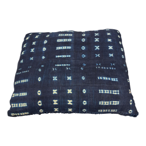 African Custom Made Indigo Cloth Floor Pillow 22" by 25"
