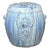Chinese White Blue Glaze Bat Fortune Coin Pattern Round Ceramic Garden Stool For Sale