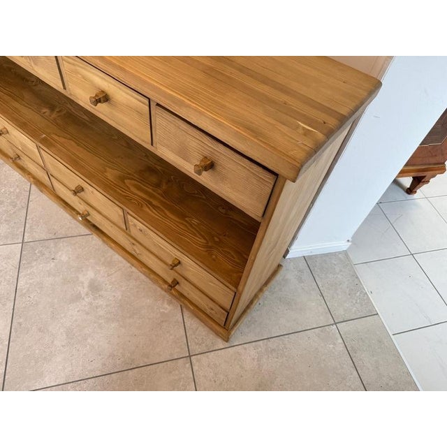 Rustic 12-Drawer Sideboard in Oak For Sale - Image 12 of 13