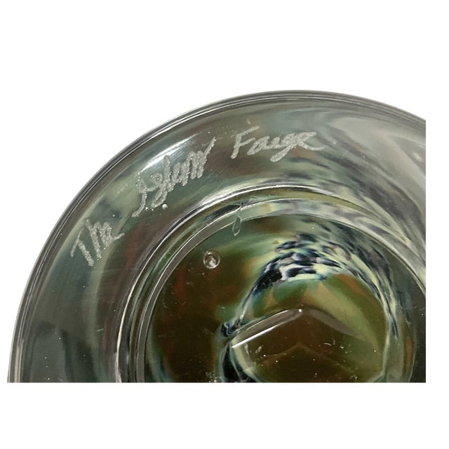 Ruffled Multi-Colored Handkerchief Vase on Pedestal Base For Sale - Image 9 of 10