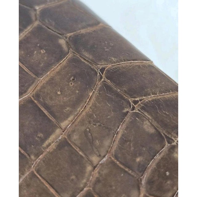 Gold Antique Early 20th Century Crocodile Skin & 9ct Gold Gentlemans Wallet For Sale - Image 8 of 18