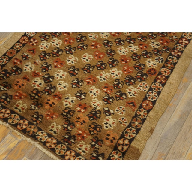 Brown 1890s Brown Geometric Tribal Antique n.w. Persian Bakshaiesh Rug 2'9" X 4'4" Handknotted Wool Carpet For Sale - Image 8 of 18