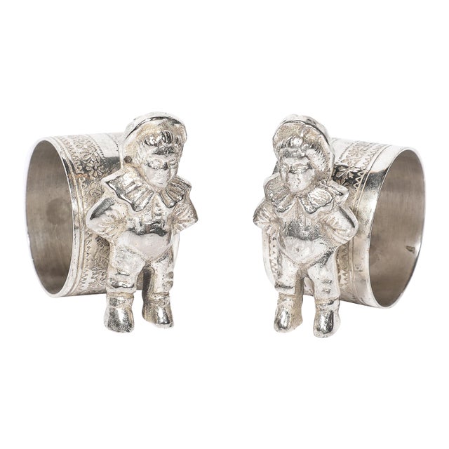 Pair of Victorian Silver-Plated 'Eton Boy' Napkin Holders For Sale