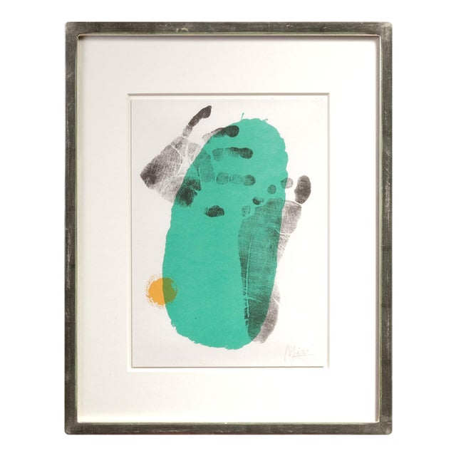 Joan Miró, Composition from Derrière le Miroir, 1956, Magazine Page Lithograph For Sale