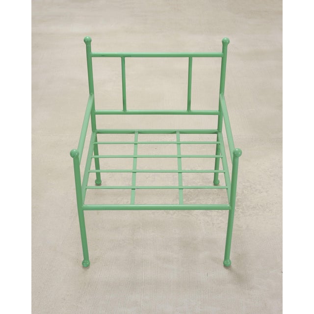 Set of Four French Jean Royere Style Iron Garden Dining Armchairs For Sale - Image 14 of 18