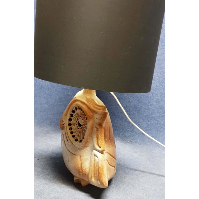 1950s Ceramic Owl Lamp, 1950s For Sale - Image 5 of 10