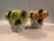 1970s Majolica Lemon Orange Centerpiece Candle Holders / Planters - A Pair For Sale - Image 4 of 14