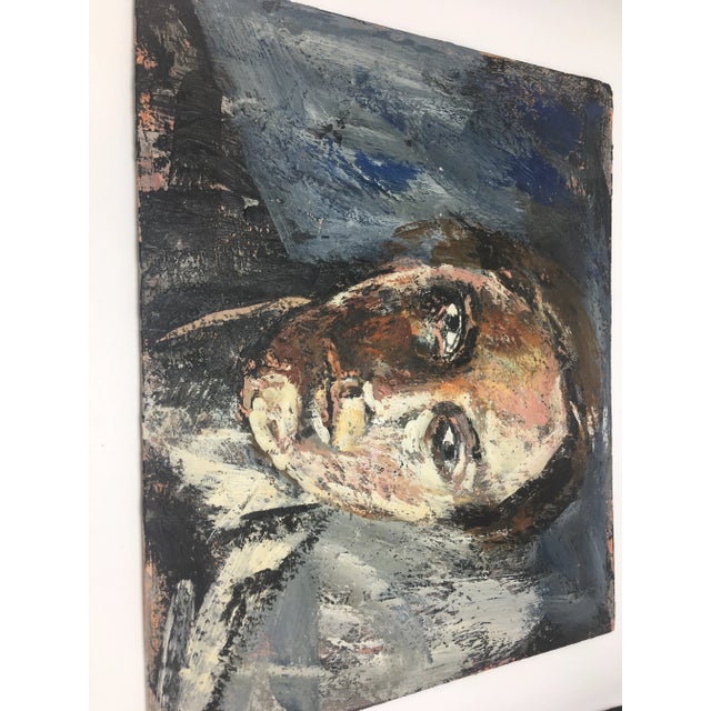 Paint 1960s Encaustic Abstract Portrait For Sale - Image 7 of 10