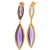 Italian 14k Gold Sugarloaf Amethyst & Diamond Drop Earrings, Pair For Sale - Image 4 of 7