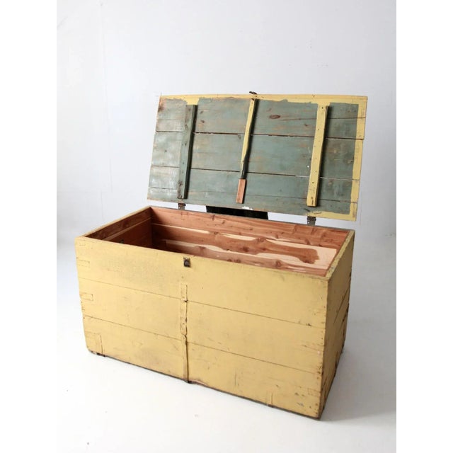 Yellow Antique Blanket Chest For Sale - Image 8 of 13
