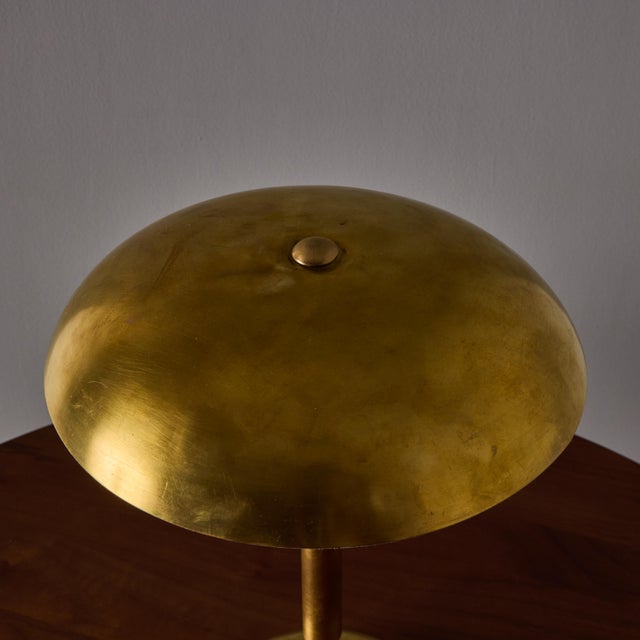 1940s Giovanni Michelucci Patinated Brass Adjustable Banker Lamp for Lariolux For Sale - Image 12 of 18