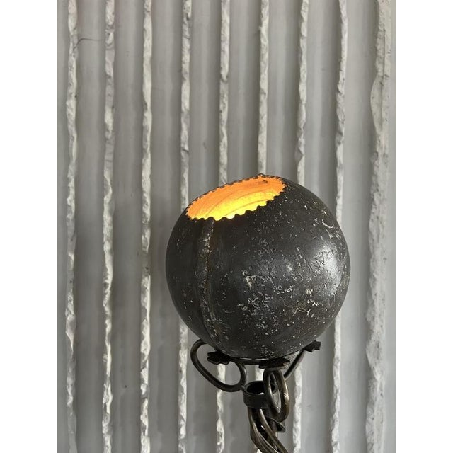 French Arts & Crafts Handmade Sculptural Floor Lamp, 1960s For Sale - Image 4 of 11