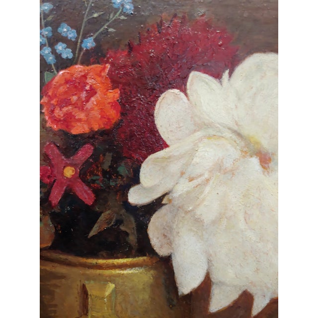 George De Forest Brush -Still Life of Flowers in a Copper Vase-Oil Painting For Sale In Los Angeles - Image 6 of 11