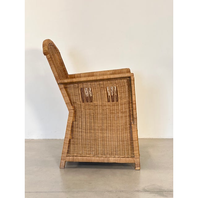 Light Yellow Ascona Wicker Armchair by Vivai Del Sud, 1970s For Sale - Image 8 of 18