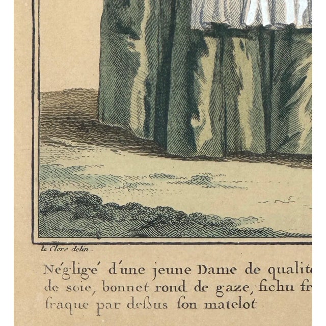 Beige French Engraving Hand Colored Galerie Des Modes Costumes Francais, 1779 For Sale - Image 8 of 11