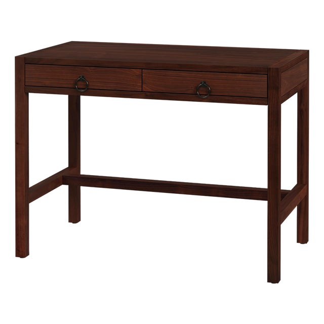 Lark 40 in. W Rectangular Wood 2 Drawer Writing Desk, Walnut For Sale