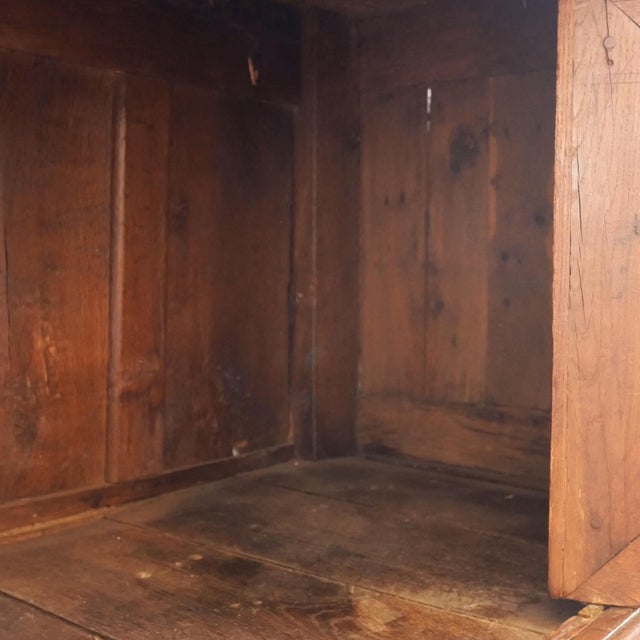 Low Sacristy Sideboard in Carved Oak with 17th Century Elements and 19th Century Alterations For Sale - Image 5 of 18
