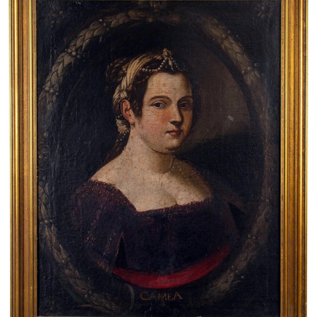 A portrait of The Samian (Camea) Sibyl, Italian school oil on canvas, circa 1700. sight: 19 ½ by 25 ½ inches frame: 23 ¾...