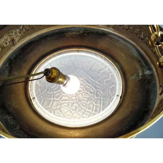Art Nouveau Ceiling Lamp in Polished Brass For Sale - Image 10 of 11