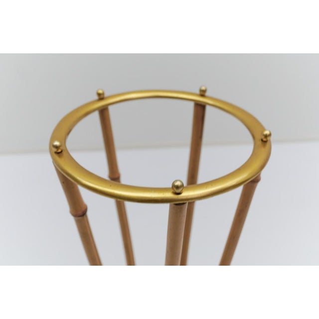 1950s Brass and Bamboo Umbrella Stand, Italy, 1950s For Sale - Image 5 of 10