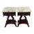 Antique American Empire Style Mahogany Lyre Parlor Tables With Distinct Italian Marble Tops - A Pair For Sale