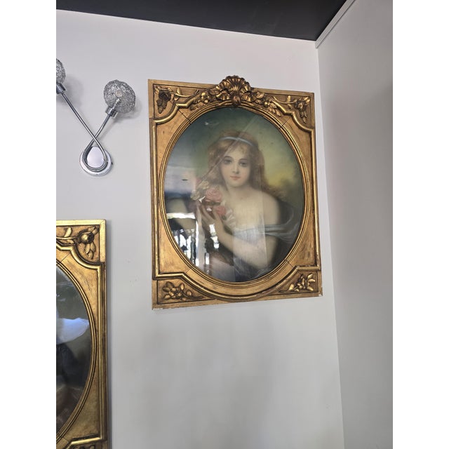 Pair of Greuze Pastel Portraits, 1800s, Pastel, Framed For Sale - Image 7 of 16