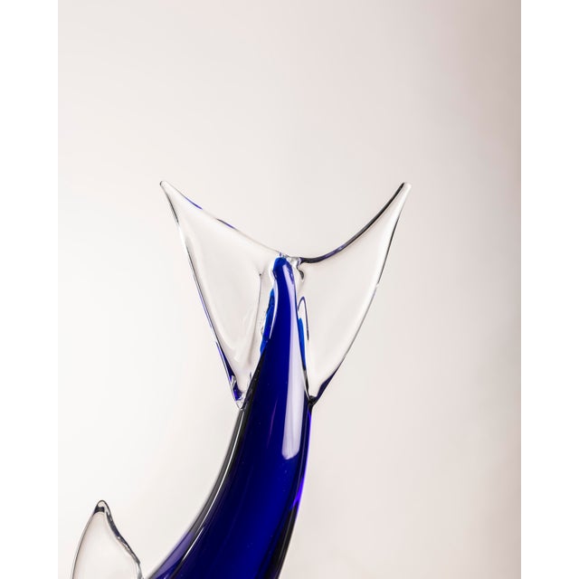 Fish Sculpture in Blue Murano Glass with Gold and Silver Leaf by Vincenzo Nason, 1970s For Sale - Image 4 of 14