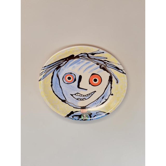 1990s Porcelain Plate by Enrico Baj Produced by Media Italia for Tognana, Italy, 1990s For Sale - Image 5 of 5