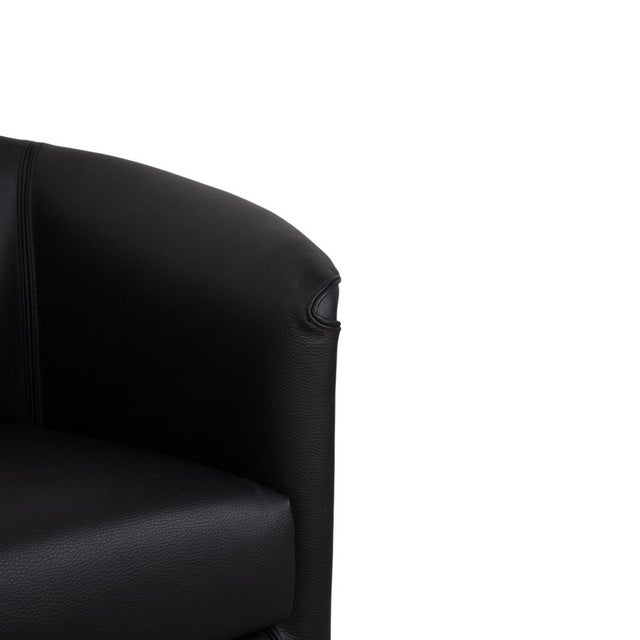 Aura Armchair in Black Leather by Paolo Piva for Wittmann For Sale - Image 5 of 13