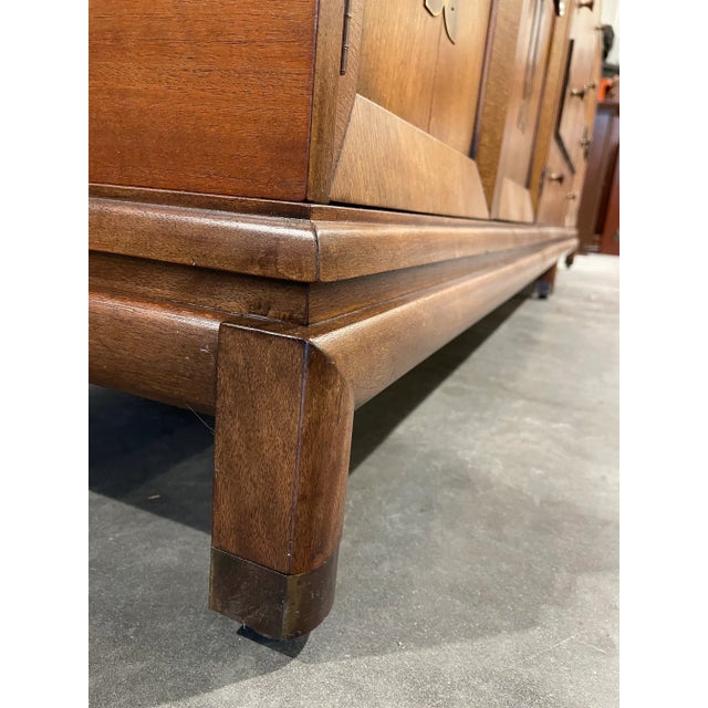 Mid 20th Century John Stuart Walnut and Brass Sideboard by Renzo Rutili For Sale - Image 11 of 12