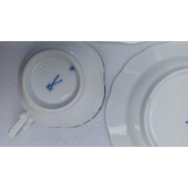 Ceramic Vintage Porcelain Breakfast Trio Set from Meissen, 1930s, Set of 3 For Sale - Image 7 of 8