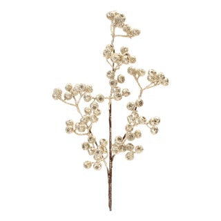 Glittered Champagne Berry Spray (Set of 6) For Sale