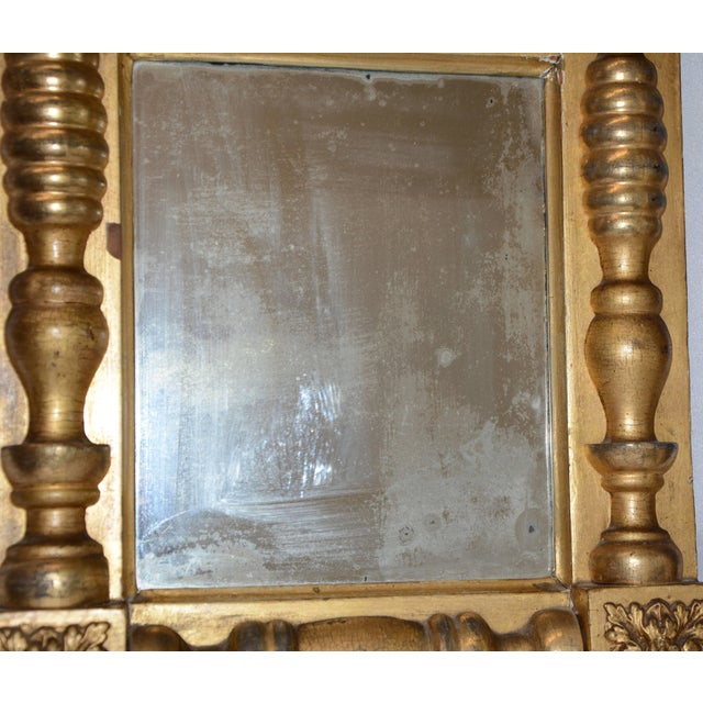 Wood Early 20th Century Gold Gilded Mirror With Reverse Painting For Sale - Image 7 of 13