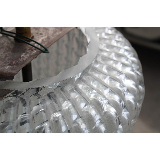 1940s Murano Glass and Brass Ceiling Light from Seguso, 1940s For Sale - Image 5 of 15