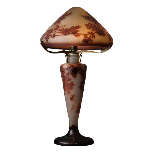 Large Art Nouveau Mushroom Lamp from Emile Gallé, 1890s For Sale