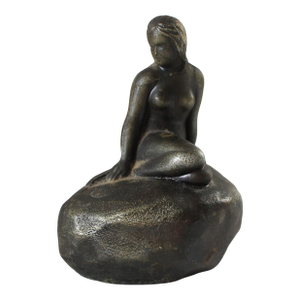Vintage Danish Cast Metal Mermaid Figure