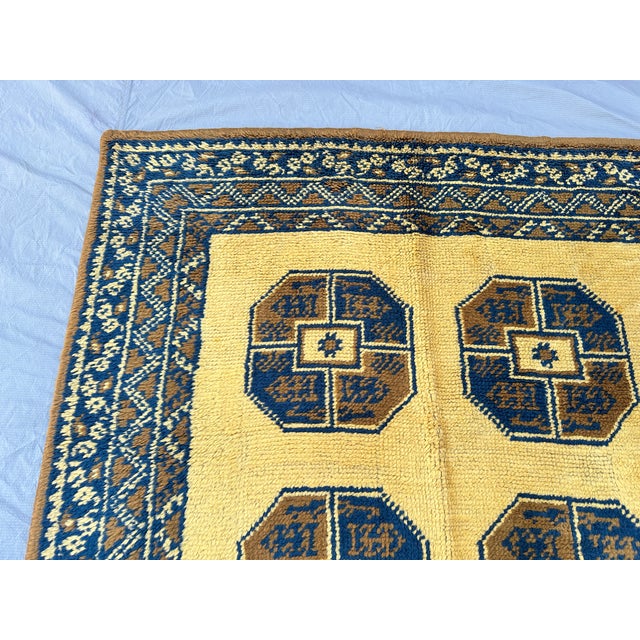 Brown Moroccan Golden Hand-Knotted Wool Rug - 6'10" X 4'4" For Sale - Image 8 of 12