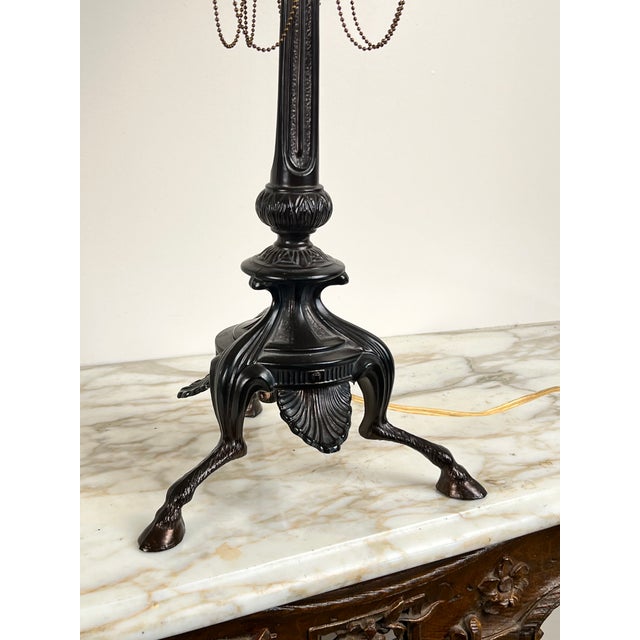1970s Vintage Pair French Empire Revival Table Lamps With Oil Rubbed Bronze Finish For Sale - Image 5 of 8