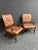 2000 - 2009 Country French Leather Tufted Open Arm Chairs/Pair For Sale - Image 5 of 11