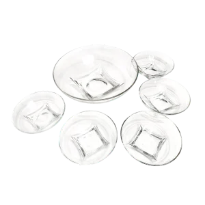 Vintage Mid Century Ultra-Modern Glass Serving Bowl Set- 6 Pieces