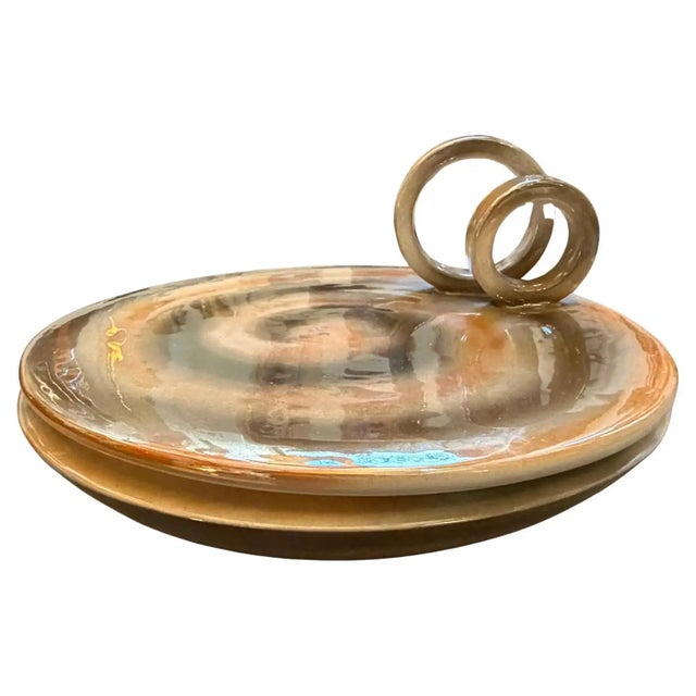 A Rare 1950s Mid-Century Modern " Lustro " Italian Ceramic Centerpiece For Sale - Image 4 of 10