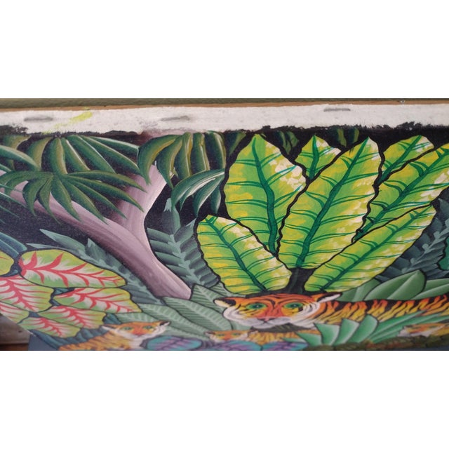 1990s Haitian Jungle Painting by Francis Paraison For Sale - Image 4 of 9